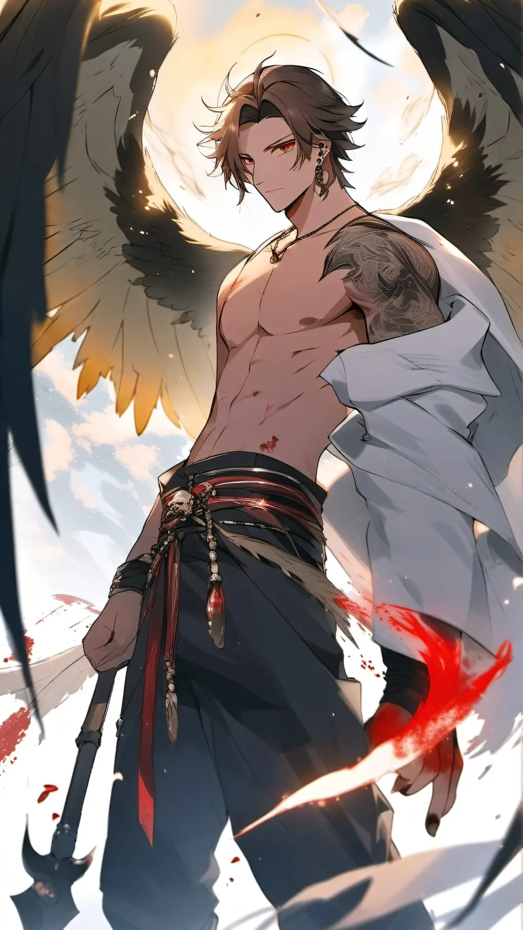 ai character: Vec Golden background