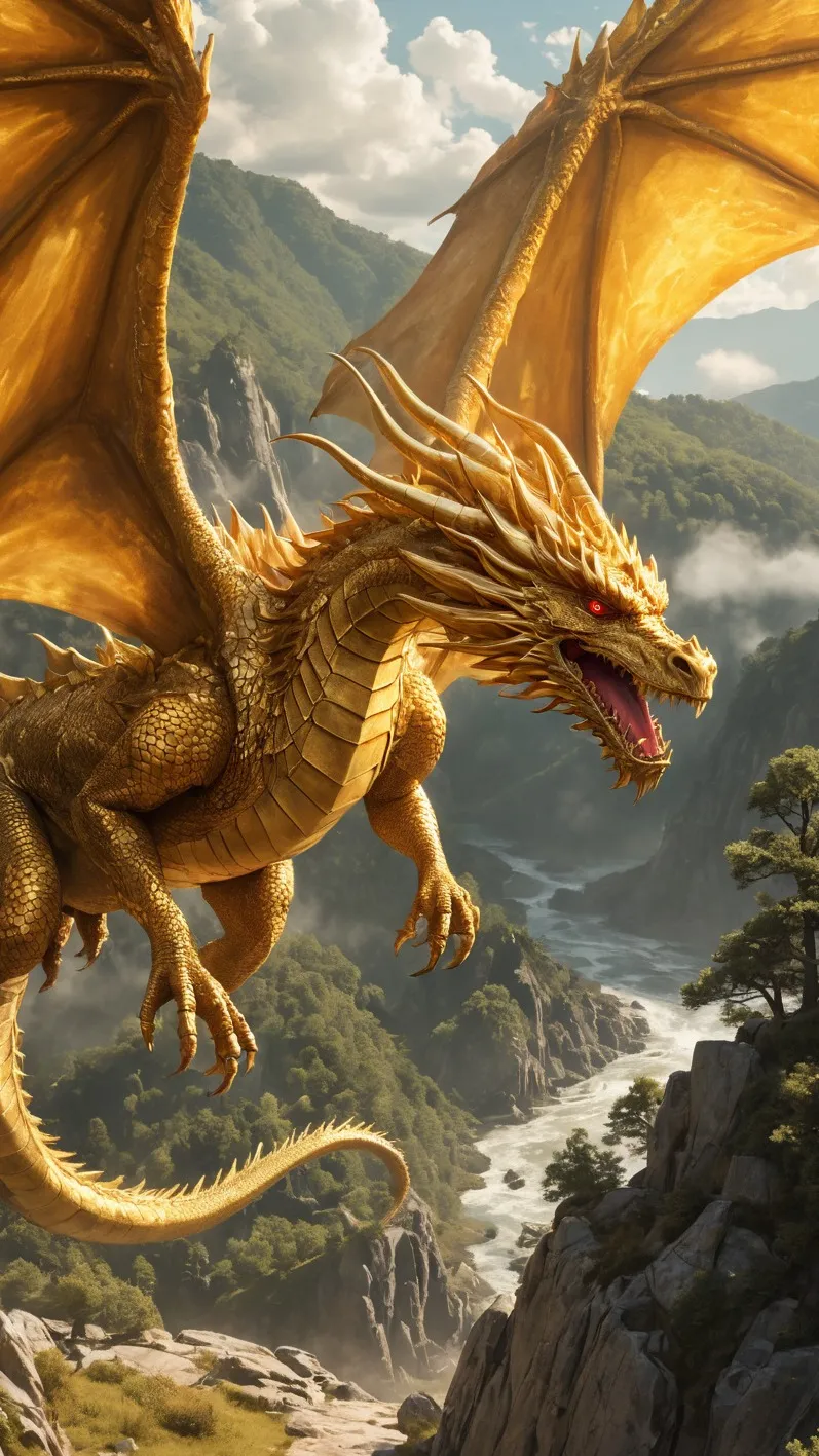 ai character: golden brick background