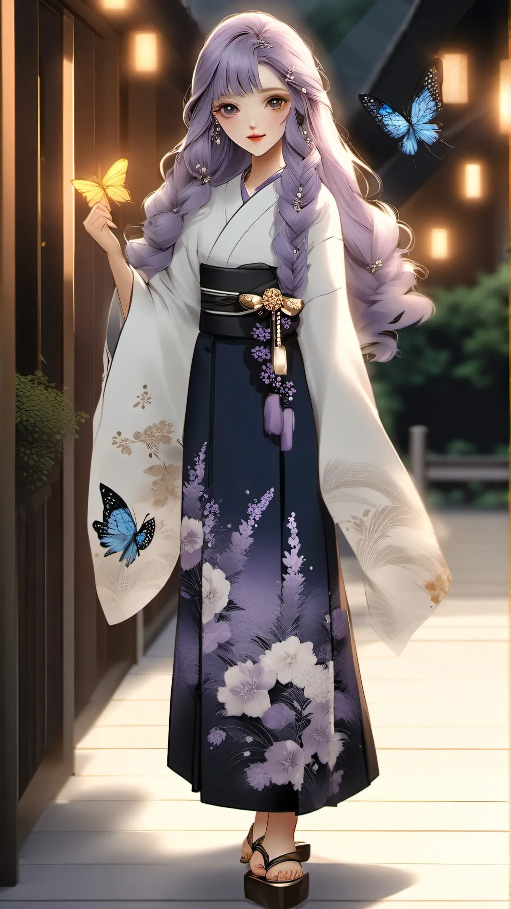 ai character: Wisteria background