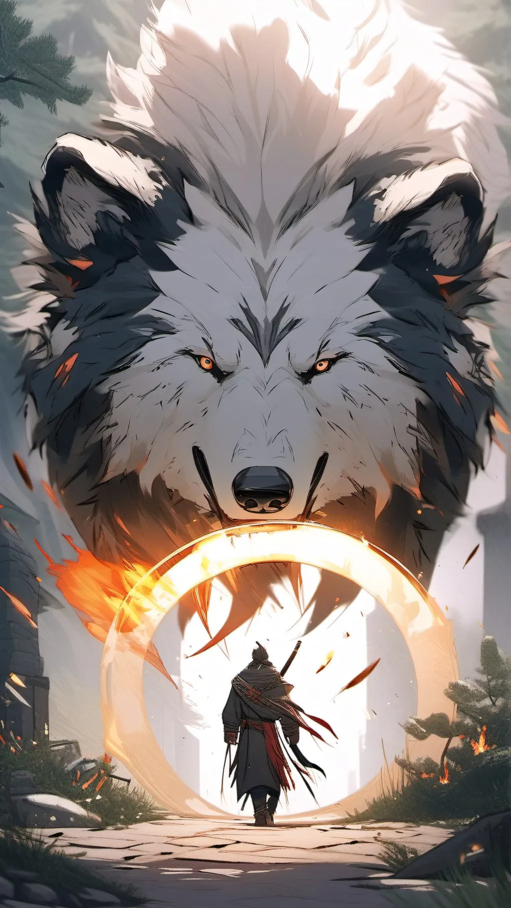 ai character: Fire Ring background