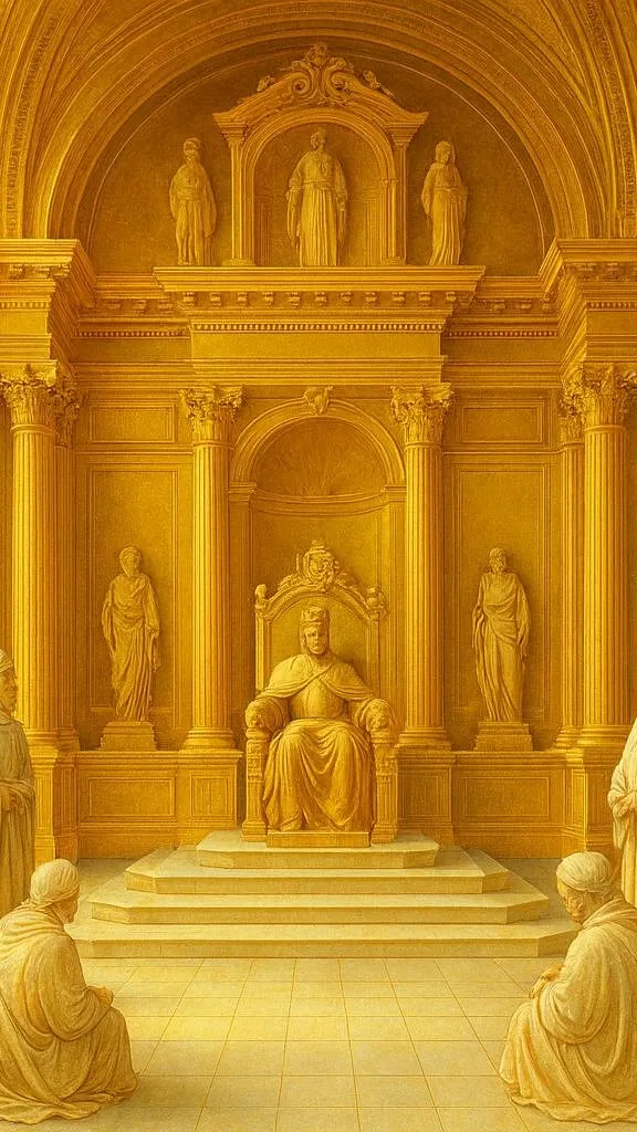 ai character: Divine Court Room background