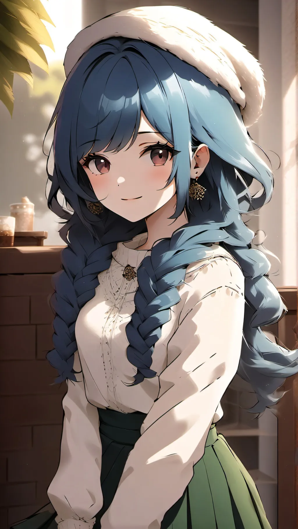 ai character: rosy background