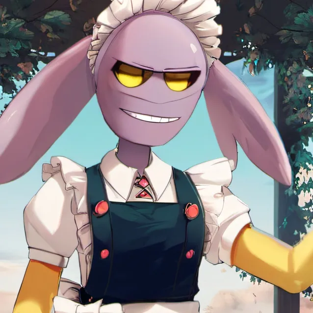 chat with ai character: Jax in a maid dres