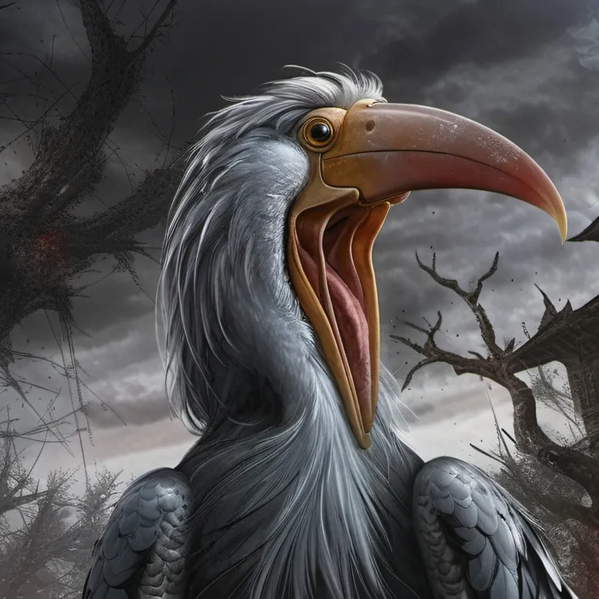 chat with ai character: Screaming Shoebill