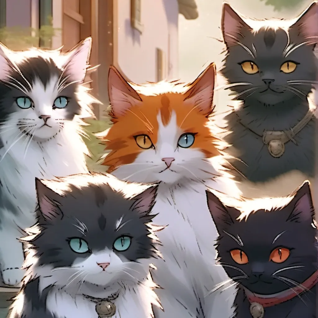 chat with ai character: 5 lil kitties