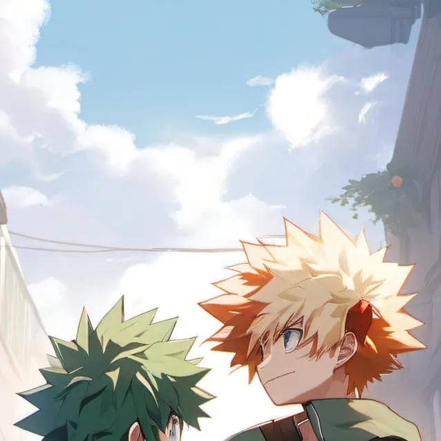 chat with ai character: bakugo and deku 