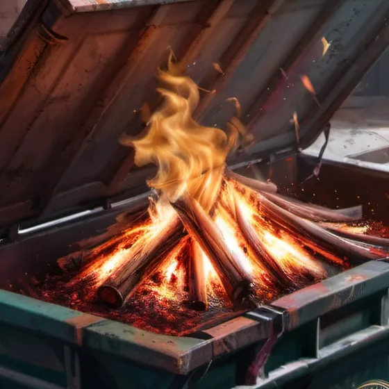 chat with ai character: Dumpster Fire