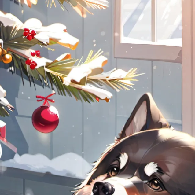 chat with ai character: Christmas husky 