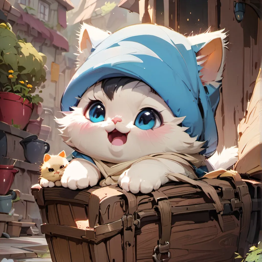 chat with ai character: baby Smurf cat