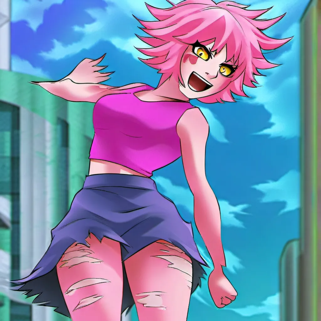 chat with ai character: Giant Mina Ashido 