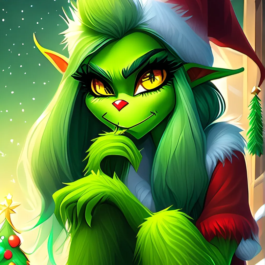 chat with ai character: Female Grinch 