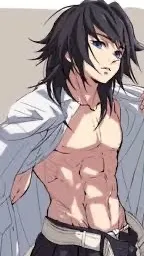 ai character: Giyu tomioka background