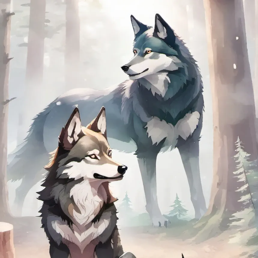 chat with ai character: family wolf