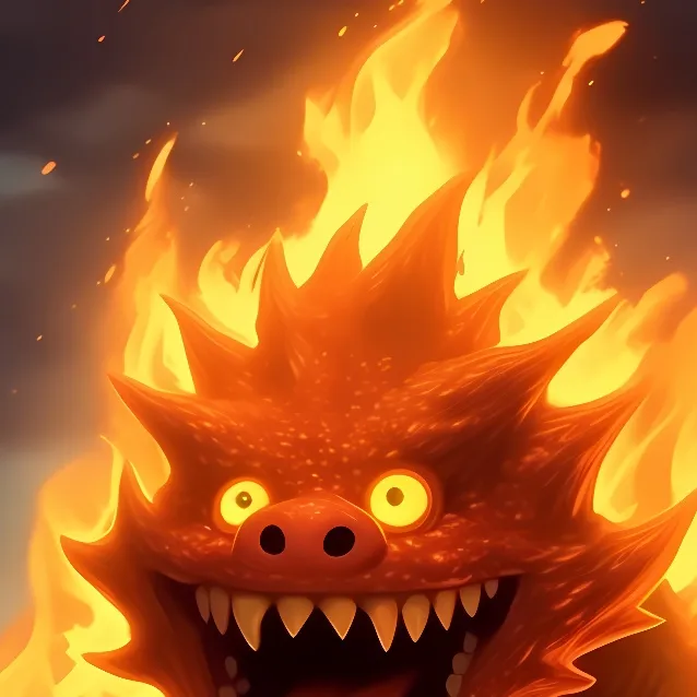 chat with ai character: the fire monster
