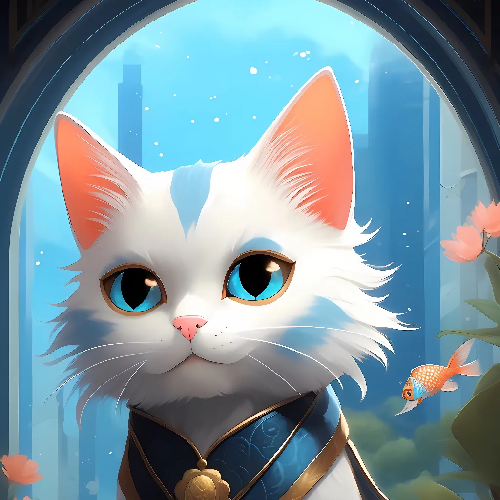 chat with ai character: Blue fish cat