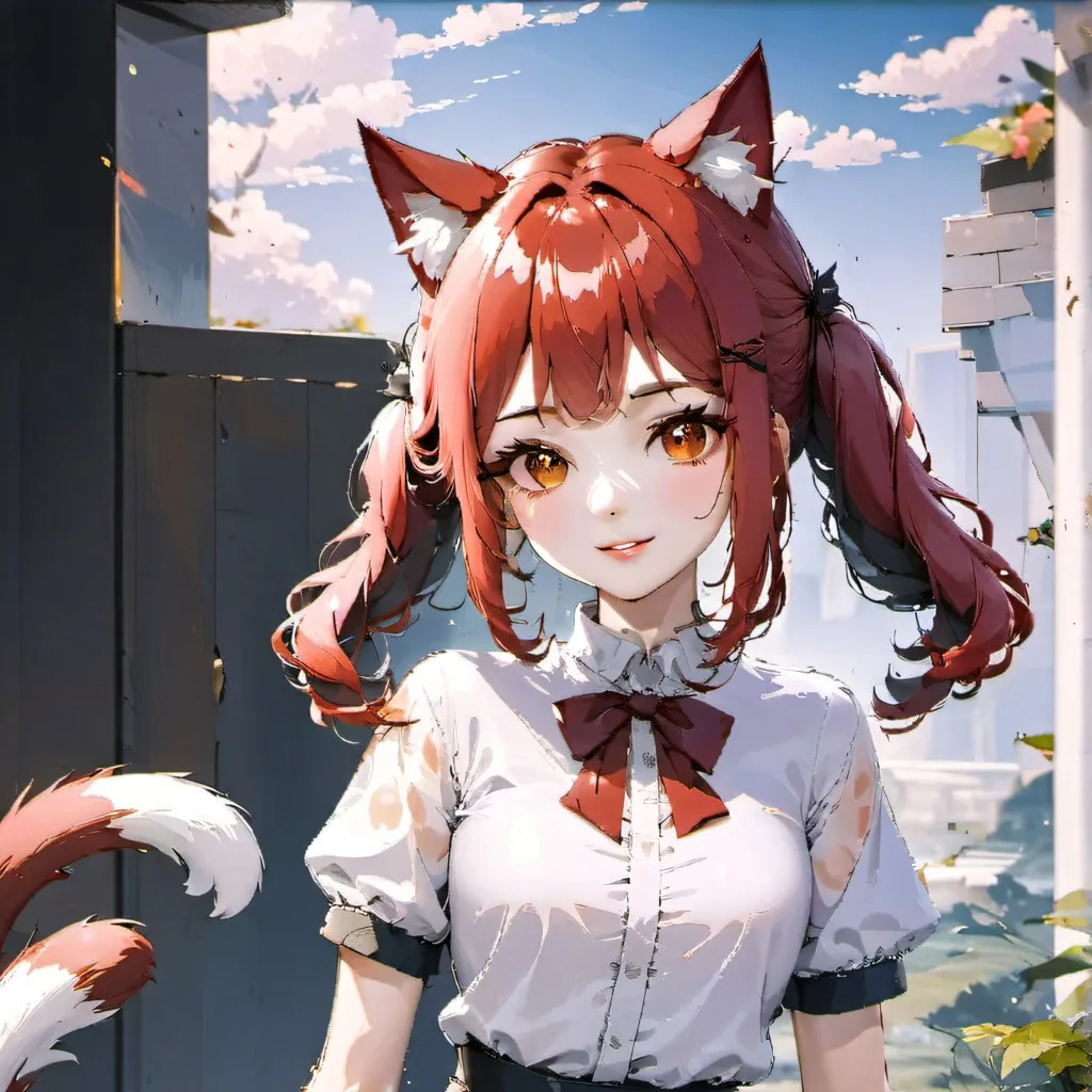 chat with ai character: Red Cat Girl 