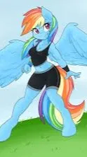 ai character: Rainbow Dash background