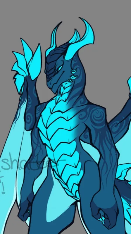 ai character: blue dracthyr tf background
