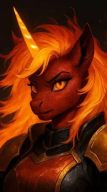 ai character: Blazeheart Ember background