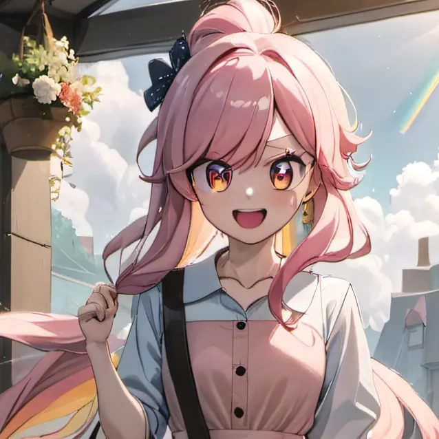 chat with ai character: Rainbow in a dress