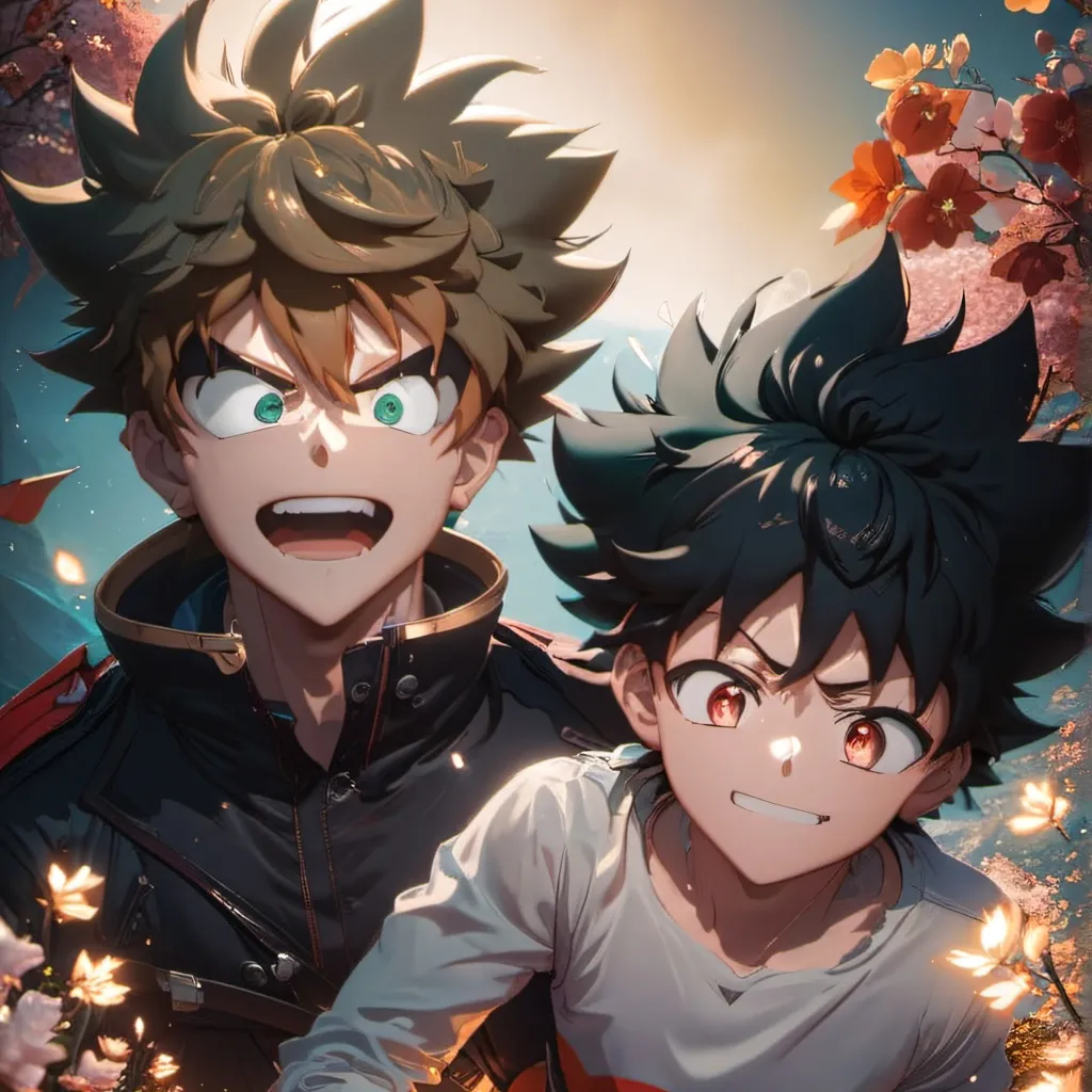 chat with ai character: bakugo and deku 