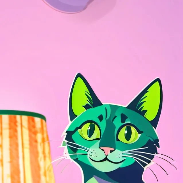 chat with ai character: green cat