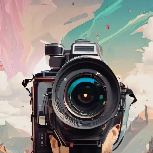 chat with ai character: glitch camera man