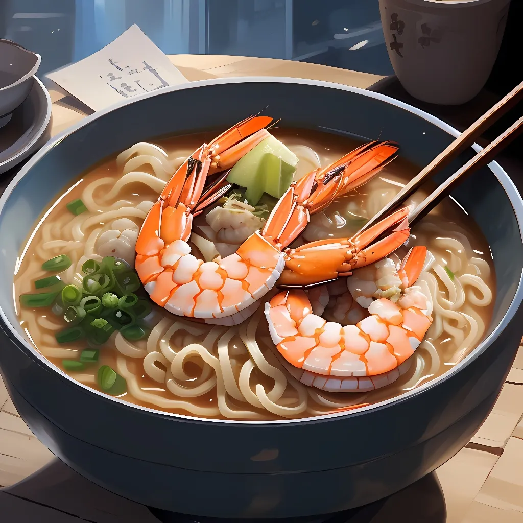 chat with ai character:  shrimp ramen