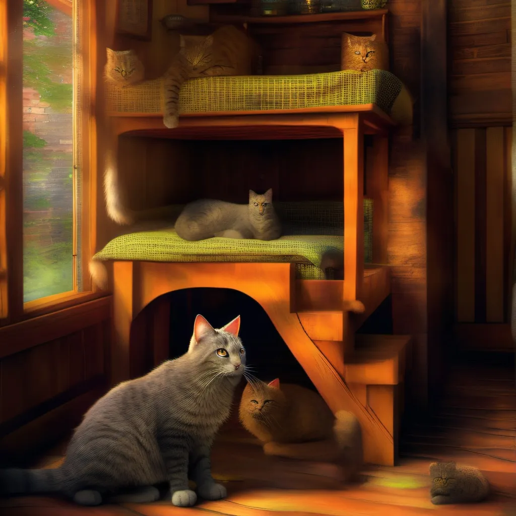 chat with ai character: Cat house.