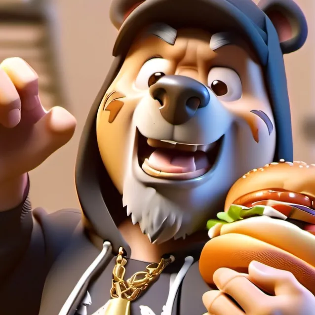 chat with ai character: Hungry Bear