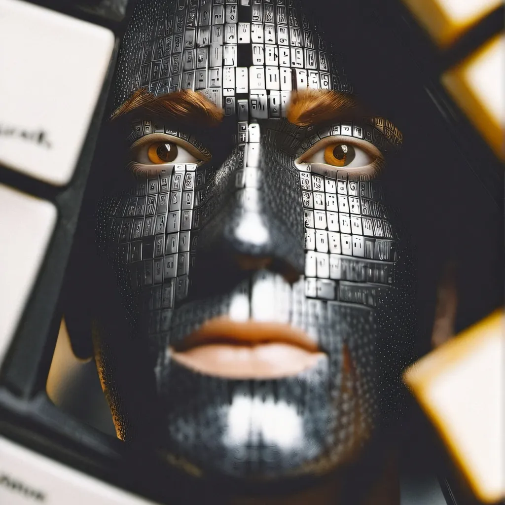 chat with ai character: Keyboard with face