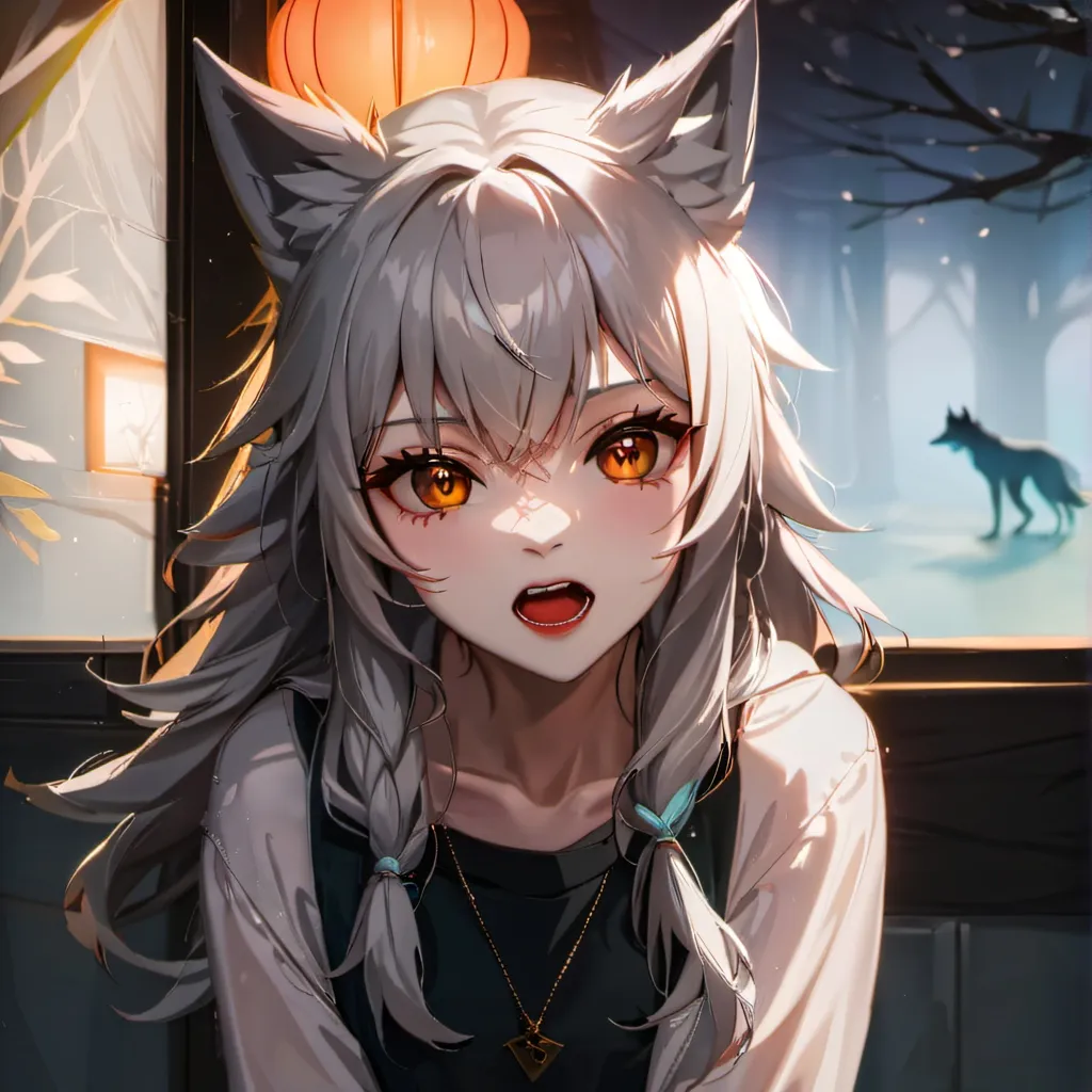 chat with ai character: shy wolf girl