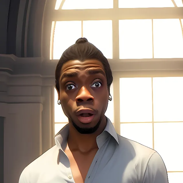 chat with ai character: Shocked black guy