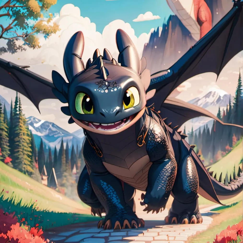 chat with ai character: - Toothless - 🖤💙