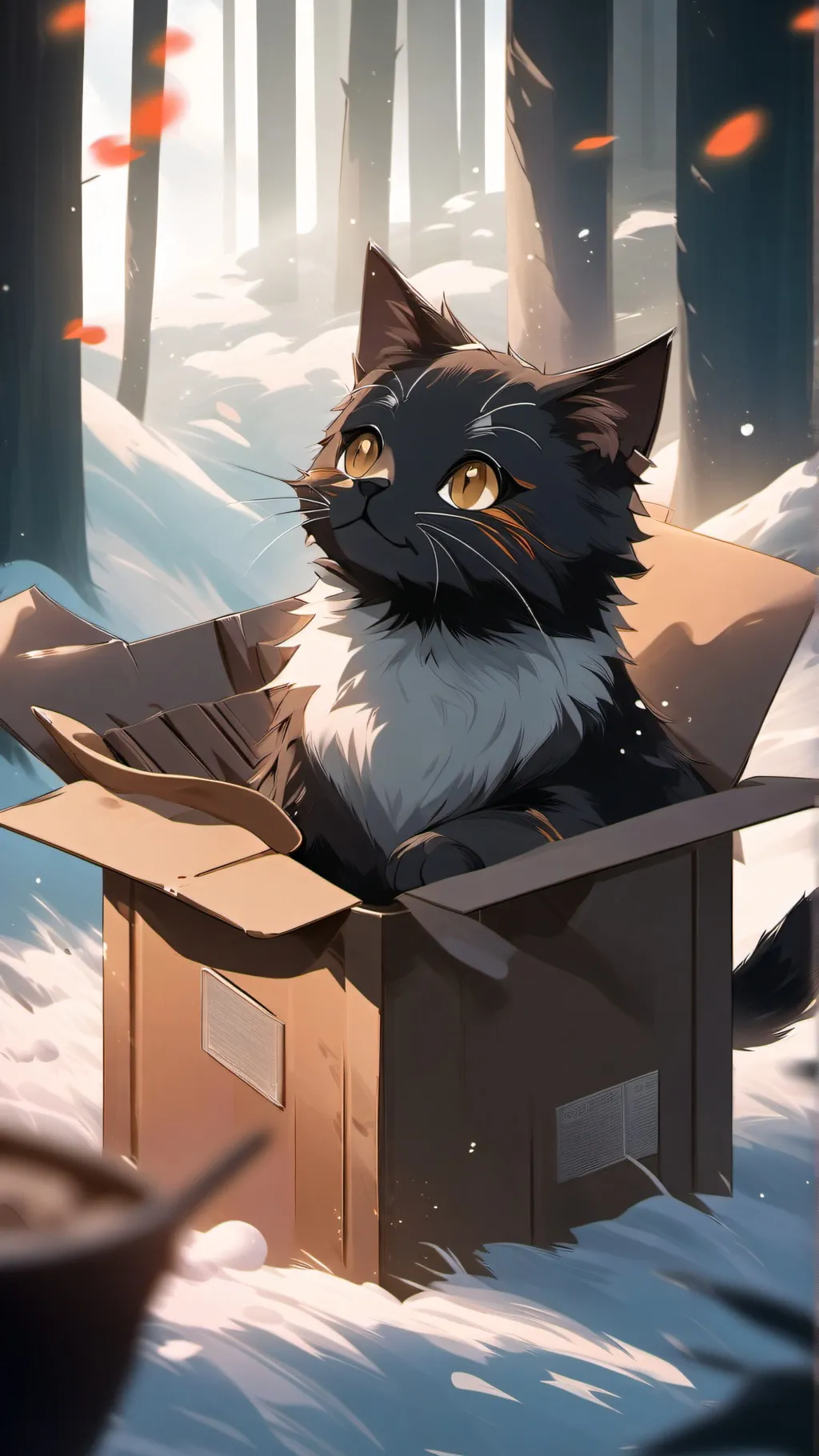 ai character: A stray cat Puttin background