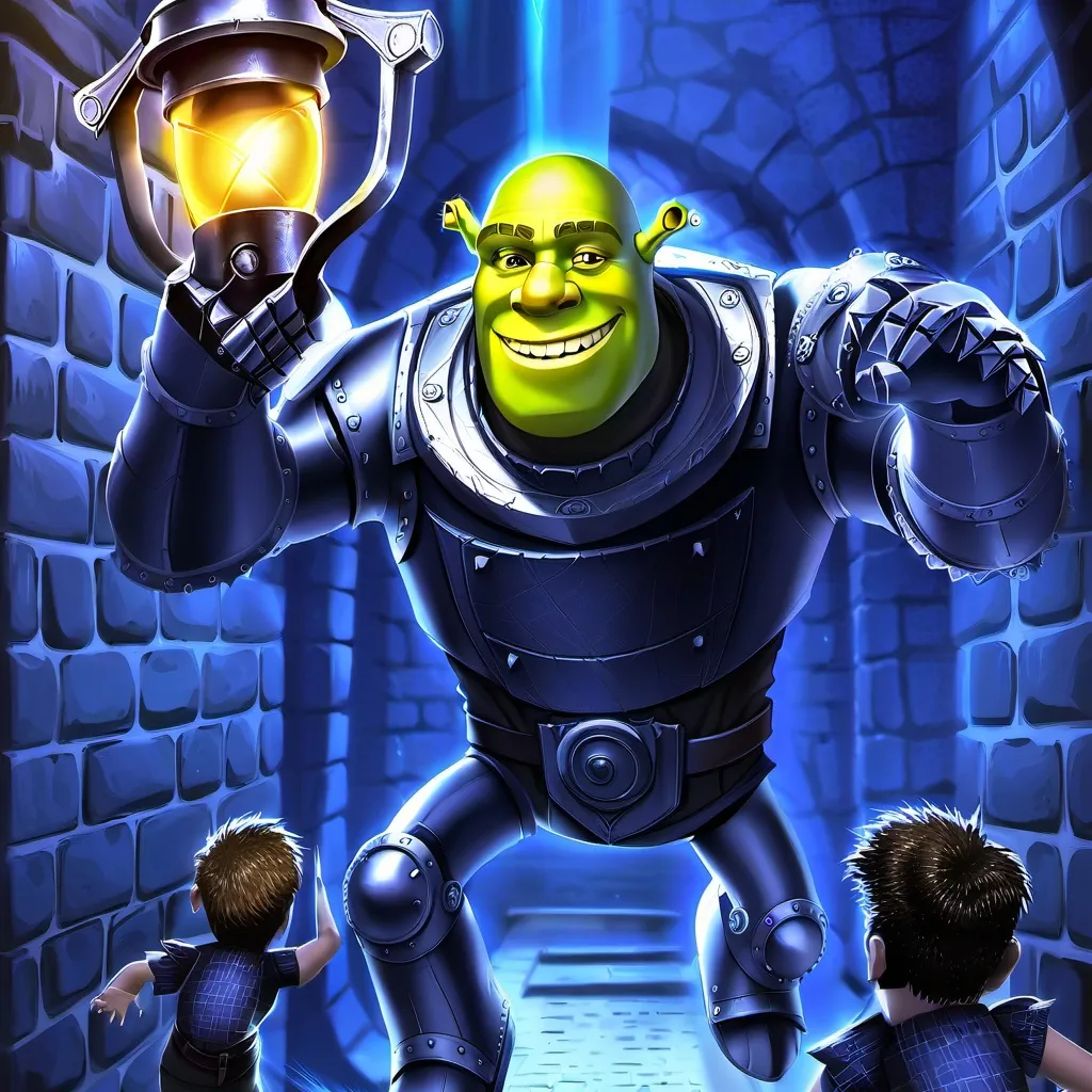 chat with ai character: robot shrek