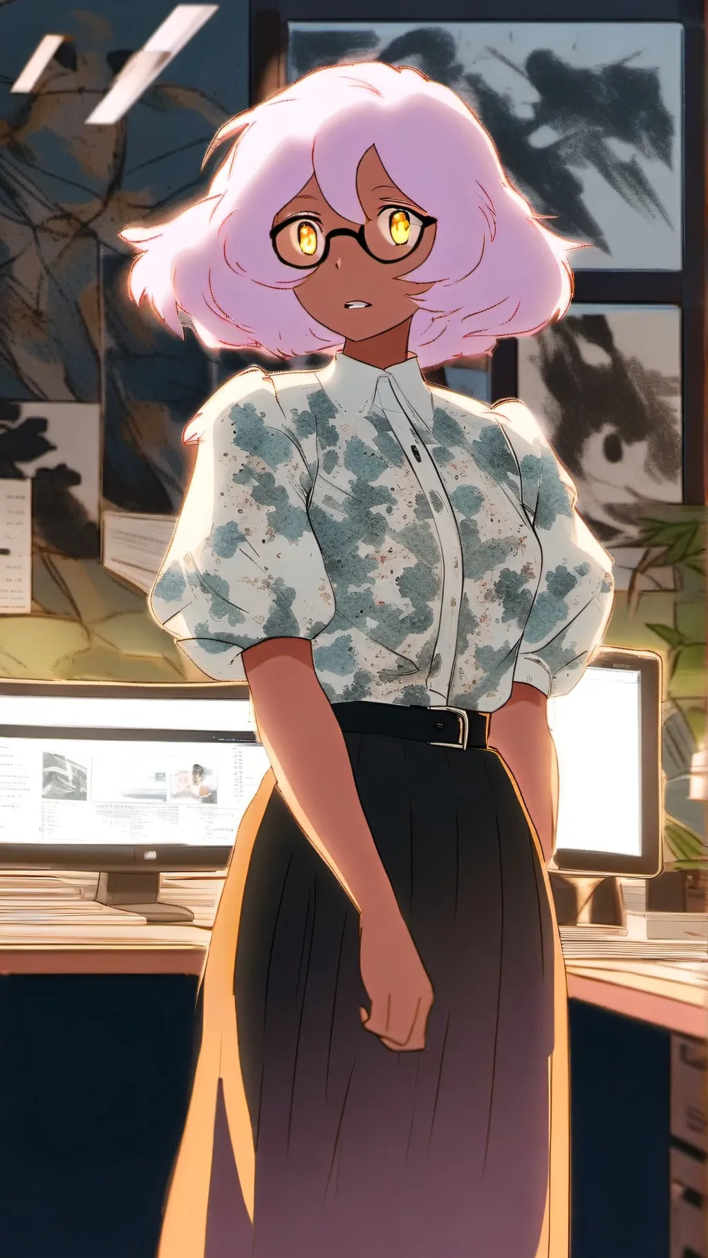 ai character: Violet  background