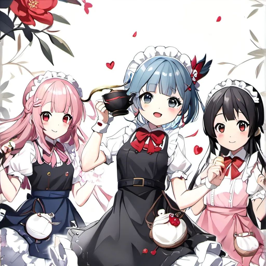 chat with ai character: 3 maid girls<3