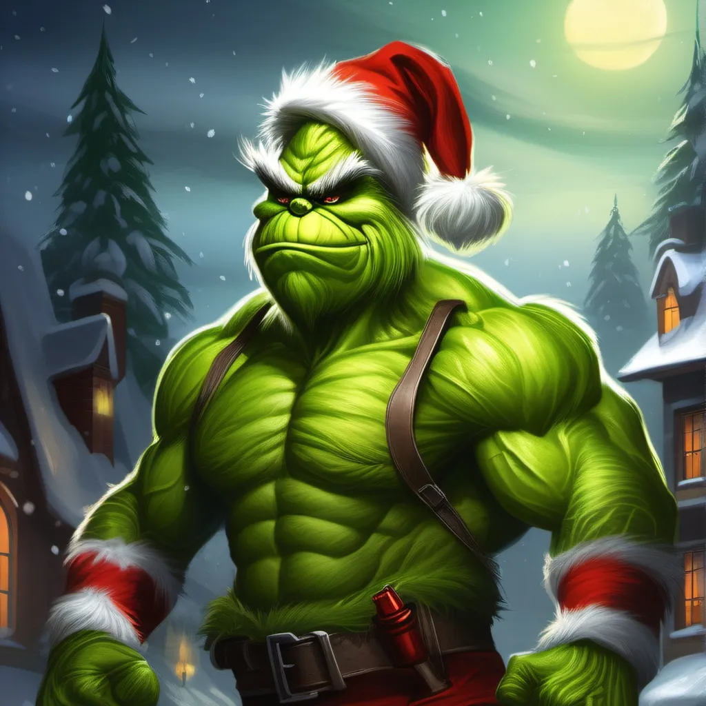 chat with ai character: Buff grinch