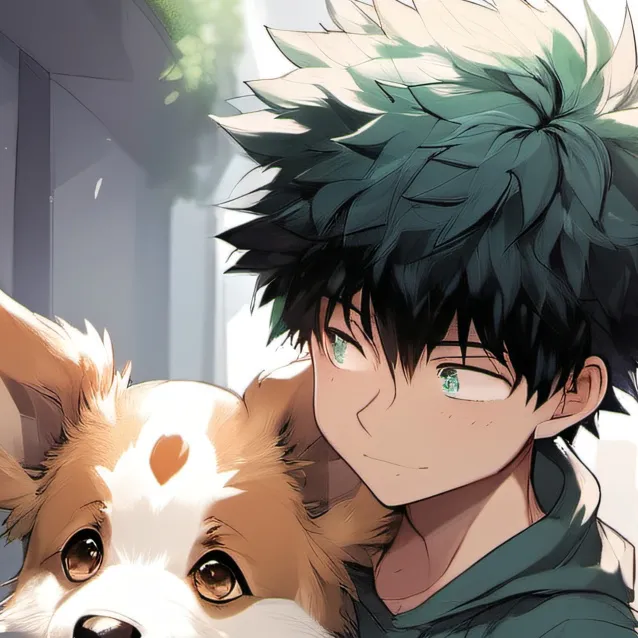 chat with ai character: deku with dog