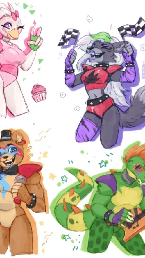 ai character: Fnaf sb with ships background