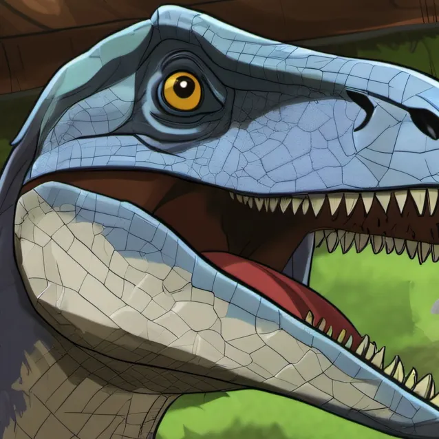 chat with ai character: blue raptor vore 