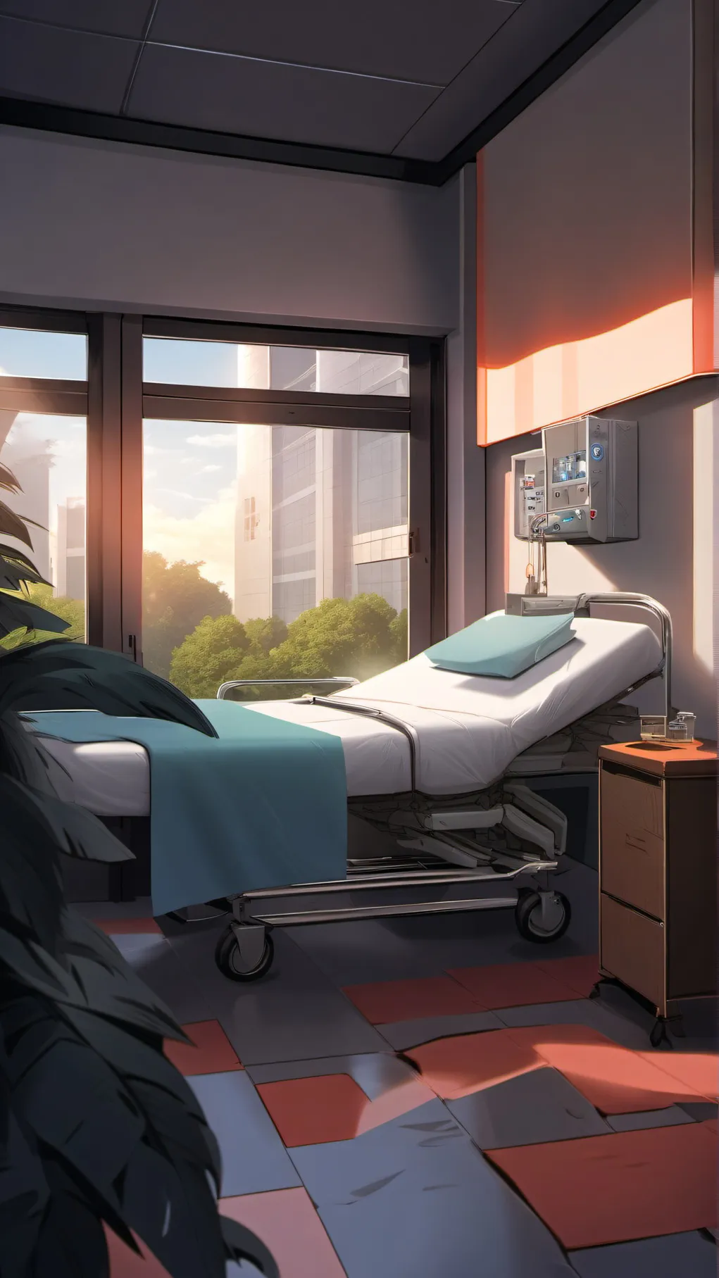 ai character: sprunki hoiptal background