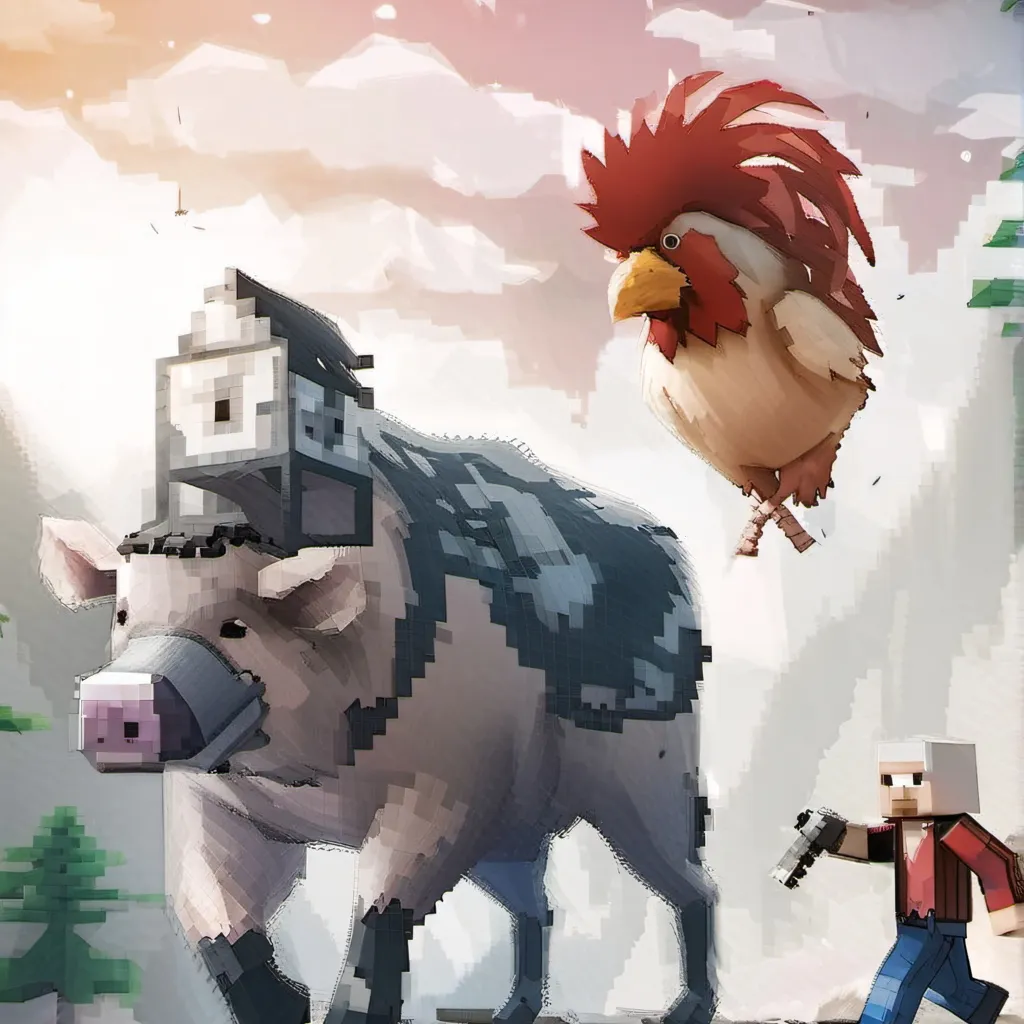 chat with ai character: mc chiken and pig