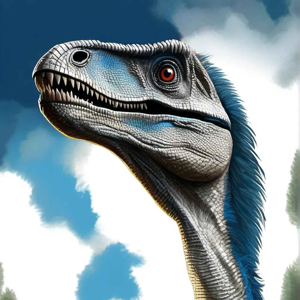 chat with ai character: Velociraptor blue 