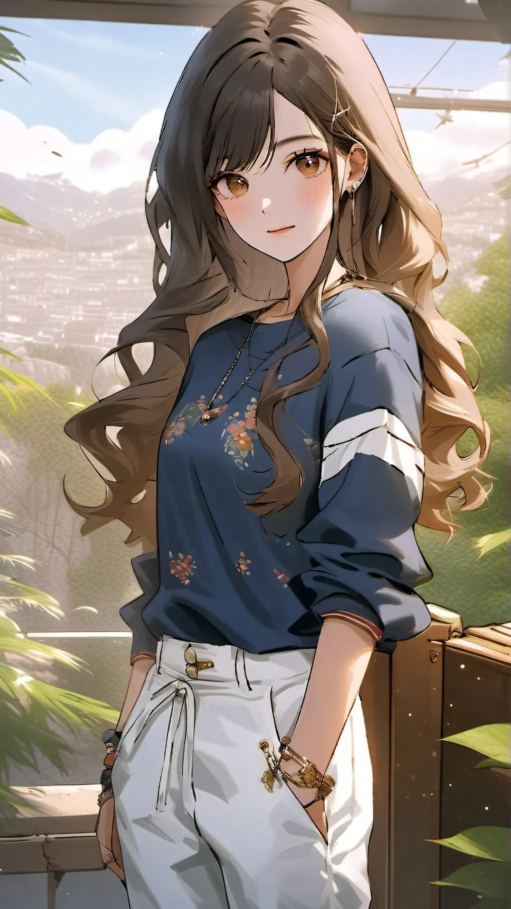 ai character: Violet background