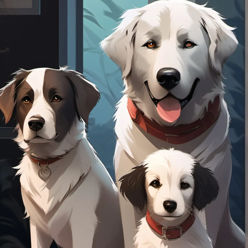 chat with ai character: A family of dogs