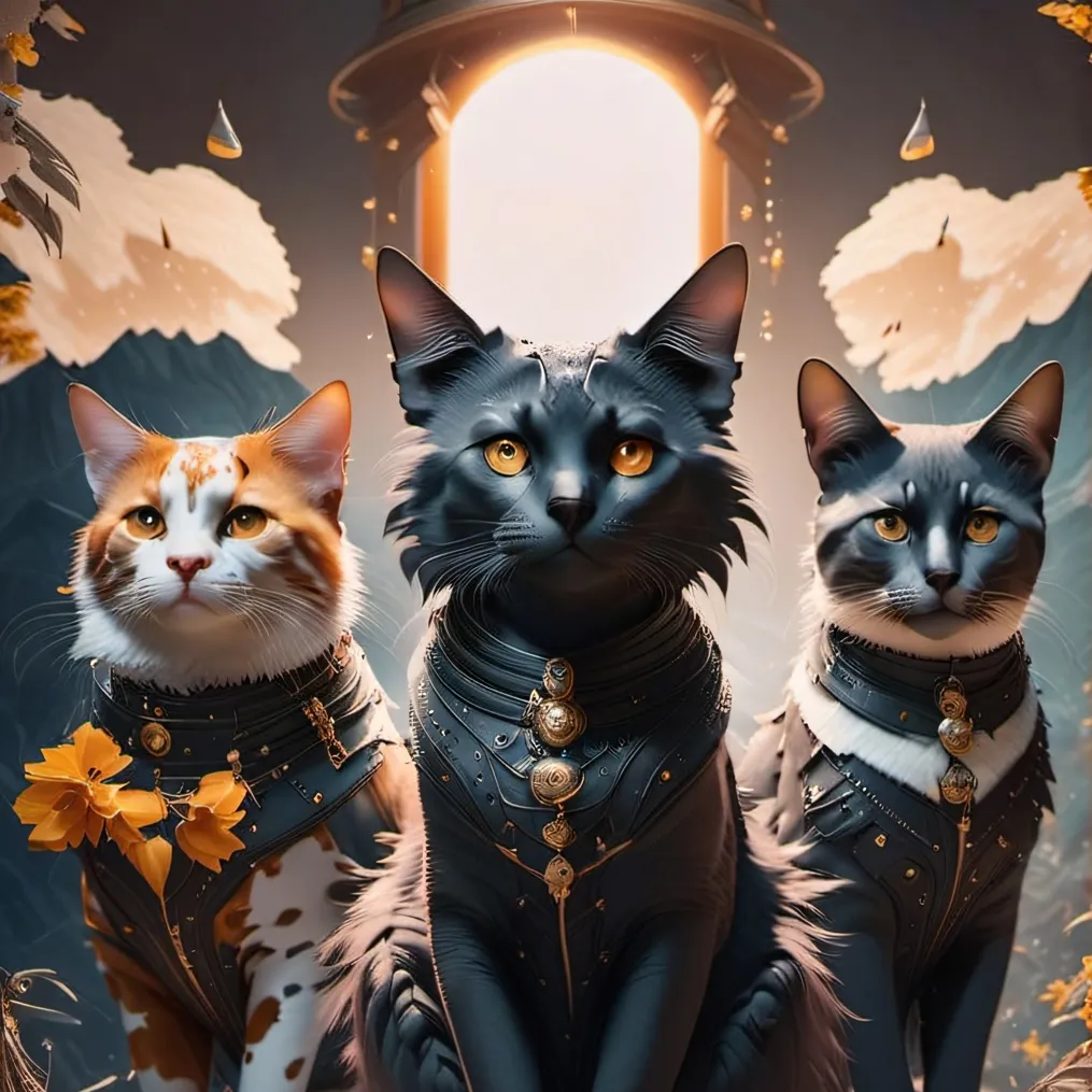 chat with ai character: The three cats