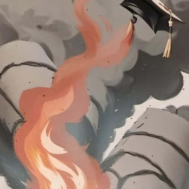 chat with ai character: burning books