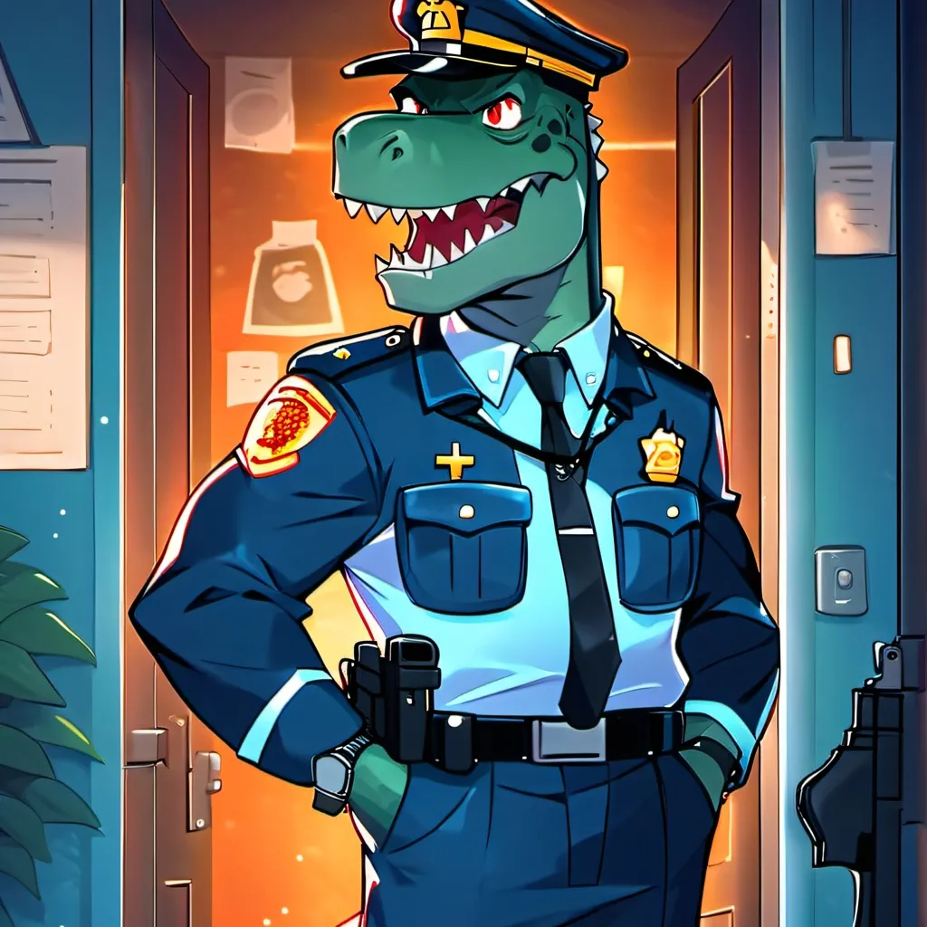 chat with ai character: dino police 